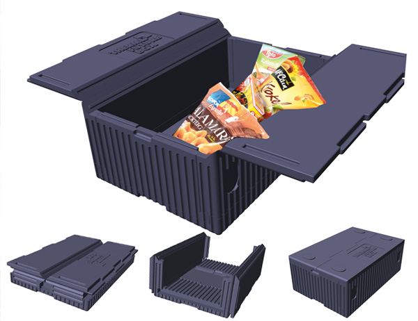 COLLAPSIBLE BOXER with INTEGRATED LID